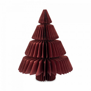 Декор новогодний Елочка Honeycomb tree, 18 см, бумага, бордовый, серия New Year Essential, TKANO, Россия, Декор для дома TKANO