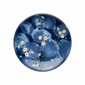 Тарелка обеденная Blue, 25.7 см, фарфор, синий, декор, серия Sakura, TOKYO DESIGN, Нидерланды, Тарелки синие