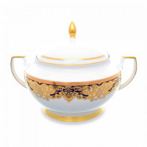 Супница Cobalt Gold, 3 л, фарфор, синий, золотой, серия Favola, FALKENPORZELLAN, Германия, Супницы