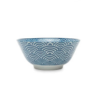 Салатник порционный Wave, 15.2 см, 500 мл, фарфор, белый, синий, серия Nippon Blue, TOKYO DESIGN, Нидерланды