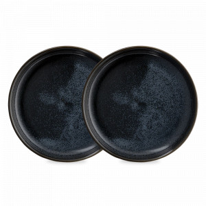 Набор закусочных тарелок, 2 предмета, 21 см, фарфор, черный, серия Cosmic Kitchen, LIBERTY JONES, Россия, Наборы тарелок для кухни