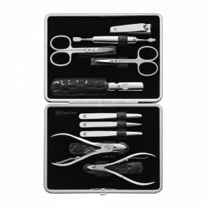 Набор маникюрный в кожаном футляре, отделка крокодил, цвет черный, 10 предметов, Classic Inox, ZWILLING J.A. HENCKELS, Германия, Мужской маникюрный набор