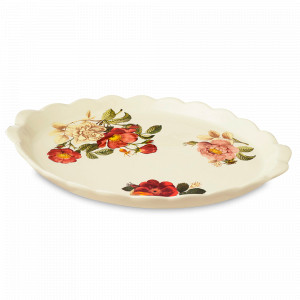 Блюдо овальное сервировочное, 48 х 32 см, керамика, белый, декор, серия Regale, NUOVA CER, Италия, NUOVA CER (Италия)