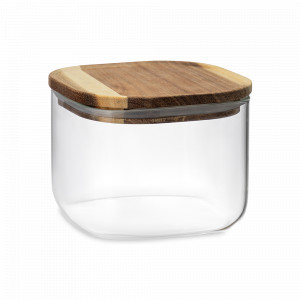 Банка для хранения, 1 л, боросиликатное стекло, акация, прозрачный, серия Glass Acacia, SMART SOLUTIONS, Китай, Емкости для хранения сыпучих продуктов