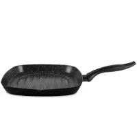 Сковорода - гриль, 28 х 28 см, 1.8 л, сталь, стеклоэмаль, черный, серия Piedra, VITRINOR, Испания, 