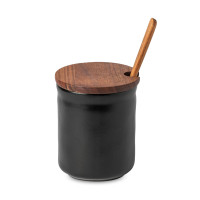 Емкость с ложкой, 500 мл, керамика, дерево, черный, серия Boutique, COSTA NOVA, Португалия