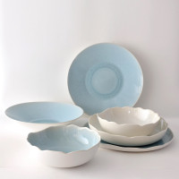 Тарелка глубокая, 27,5 см, керамика, голубой, серия Plume, JARS, Франция_00808530058839411228.jpg