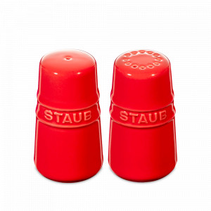 Солонка и перечница, 7,4 см, керамика, красный, STAUB, Франция, STAUB (Франция)