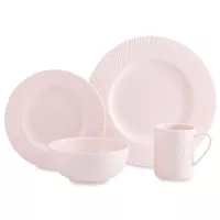 Сервиз чайно-столовый на 1 персону, 4 предмета, фарфор, розовый, серия Рассвет, DECOR DE TABLE, Россия, 