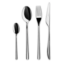 Набор столовых приборов на 6 персон, 24 предмета, серебристый, серия Ikon Bright, CUTIPOL, Португалия, 