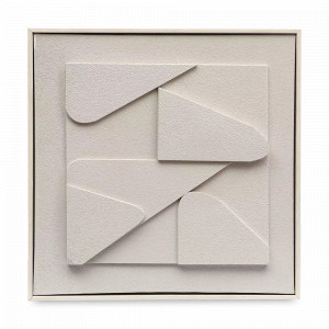 Панно декоративное с эффектом 3D Minimalism Triangle, 40 х 40 см, холст, дерево, белый, серия Art, BERGENSON BJORN, Великобритания, Предметы интерьера