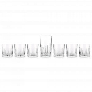 Набор для воды из 7 предметов Style, 1200 и 360 мл, хрустальное стекло, серия Timeless, RCR, Италия, Подарочные наборы RCR