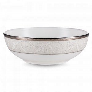 Салатник Платиновый ноктюрн, 13 см, костяной фарфор, белый, декор, серия Ноктюрн, NARUMI, Япония, NARUMI (Япония)