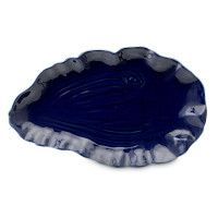 Блюдо сервировочное Clams, 37 х 22 см, фарфор, синий, серия Sea treasures, TKANO, Россия