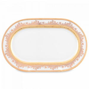 Блюдо овальное White Gold, 36 х 23 см, фарфор, белый, золотой, серия Constanza 9320, FALKENPORZELLAN, Германия, Скидка до -30% на фарфор FALKENPORZELLAN