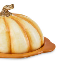 Маслёнка с крышкой 3D «Тыковка», 20 х 12.6 см, керамика, декор, серия Осенние дары, DECOR DE TABLE, Россия_00818470056401726110.jpg