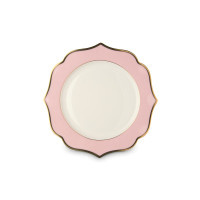 Тарелка пирожковая Rosa, 15 см, костяной фарфор, позолота, розовый, серия Ionica, LE COQ, Италия