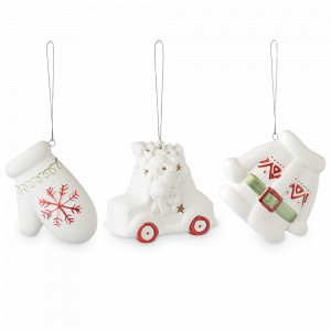 Набор из 3-х ёлочных украшений Classy ornaments, фарфор, белый, декор, серия New Year Essential, TKANO, Россия, Декор для дома TKANO