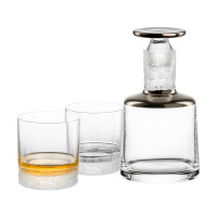 Набор для виски: штоф, 750 мл, 2 стакана, 400 мл, цвет декора-платиновый, серия Hamilton, EISCH, Германия_00814470035098257341.jpg