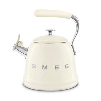 Чайник со свистком, 2.3 л, нержавеющая сталь, кремовый, SMEG, Италия