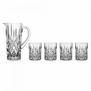 Набор из 5 предметов (Кувшин 1,16 л + 4 стакана 295 мл), хрустальное стекло, серия Noblesse, NACHTMANN, Германия, Подарочные бокалы для виски