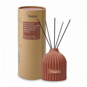 Диффузор ароматический Sandalwood, Bergamot &amp; Citrus, 200 мл, терракотовый, серия Edge, TKANO, Китай, Ароматы для дома