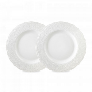 Набор десертных тарелок, 2 предмета, 21 см, фарфор, белый, серия Tracery, LIBERTY JONES, Россия, Наборы тарелок для кухни