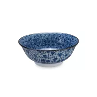 Салатник Ramen Bowl, 20.5 см, 1.2 л, фарфор, белый, синий, серия Mixed Bowls, TOKYO DESIGN, Нидерланды, 