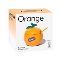 Сахарница  с ложкой Orange, 9 х 11 см, керамика, оранжевый, DOIY, Испания_00819740051021011306.jpg
