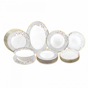 Сервиз столовый на 6 персон, 20 предметов, фарфор, декор, серия Аурелия, MIX&amp;MATCH HOME, Китай, MIX & MATCH (Народная Республика Бангладеш)