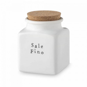 Банка для хранения соли с крышкой, 14.5 см, керамика, белый, декор, серия Bianca Easy, NUOVA CER, Италия, Bianca Easy NUOVA CER