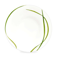 Тарелка суповая, 22 см, костяной фарфор, белый, зеленый, серия Life in green, TAITU, Италия