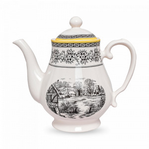 Чайник заварочный, 0.96 л, фарфор, белый, декор, серия Halcyon, GRACE BY TUDOR, Великобритания, Английские заварочные чайники