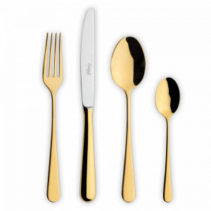 Набор столовых приборов на 6 персон Gold, 24 предмета, нержавеющая сталь 18/10, золотистый, серия Alcantara, CUTIPOL, Португалия, CUTIPOL (Португалия)