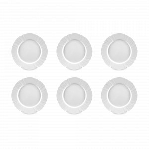 Набор из 6-ти десертных тарелок, 19 см, фарфор, белый, серия Недекорированный, BERNADOTTE, Чехия, Тарелки белые