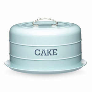 Подставка для торта с крышкой, 28,5 х 18 см, металл, голубой, серия Living Nostalgia, KITCHEN CRAFT, Великобритания, Блюда для торта, десерта