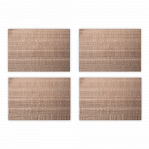 Набор из 4-х подстановочных прямоугольных салфеток, 33 х 48 см, пвх, коричневый, серия Natural, WO HOME, Германия, Салфетки подстановочные