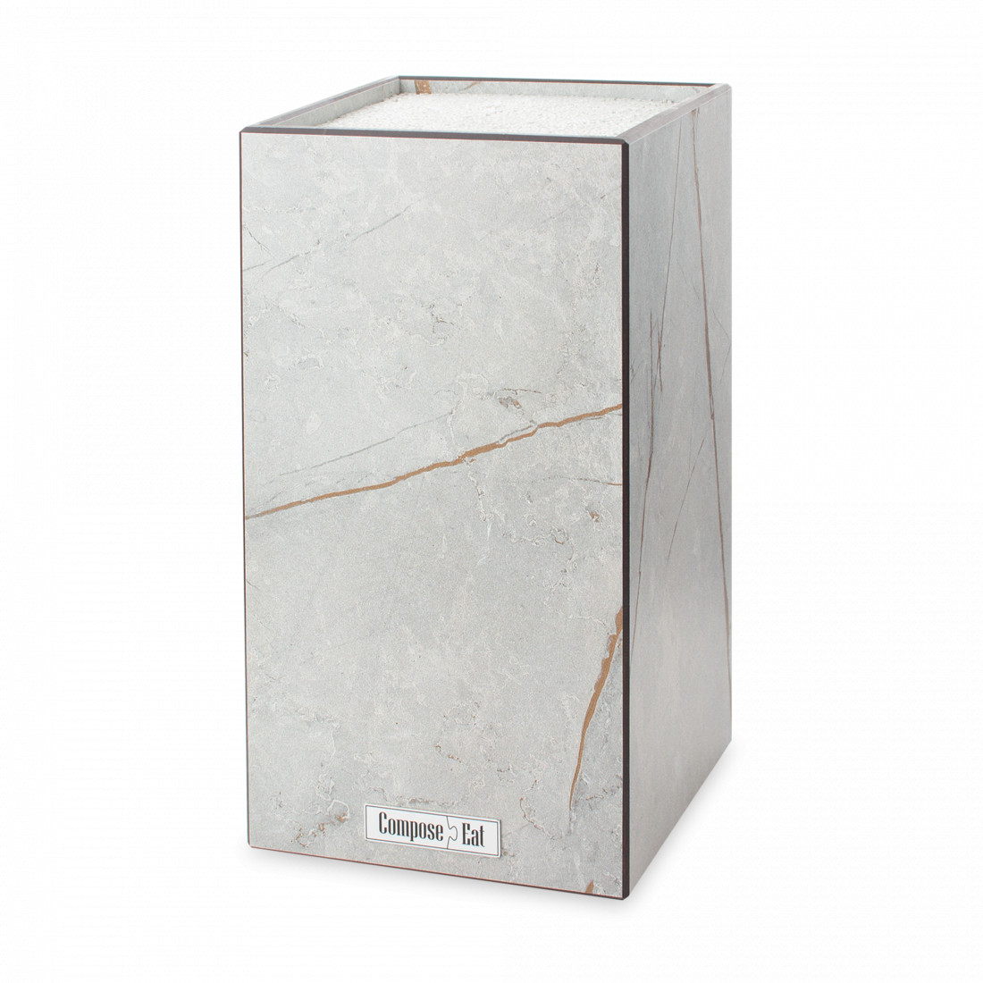Подставка для кухонных ножей, универсальная, 12 х 24см, мраморный Грейс, композитный материал, серия Fashion, ComposeEat, Россия