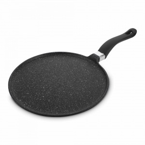 Сковорода для блинов с антипригарным покрытием, 24 см, литой алюминий, черный, серия Hard Cook Fix, OLYMPIA, Италия, OLYMPIA (Италия)