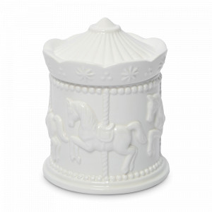 Банка для хранения «Карусель», 11 см, керамика, молочный, рельеф, серия Horse, ANNA LAFARG, Китай, Банки для продуктов