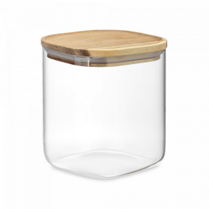 Банка для хранения, 1.5 л, боросиликатное стекло, акация, прозрачный, серия Glass Acacia, SMART SOLUTIONS, Китай, Емкости для хранения сыпучих продуктов