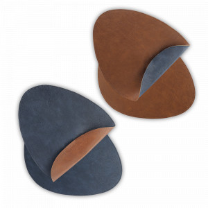 Набор из 4-х двухсторонних сервировочных салфеток, 33 х 41 см, экокожа ПВХ, синий/коричневый, серия Drops, LIBERTY JONES, Россия, Салфетки подстановочные