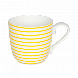 Кружка «Линии - солнце», 425 мл, костяной фарфор, белый, желтый, KOENITZ, Германия, Большие кружки