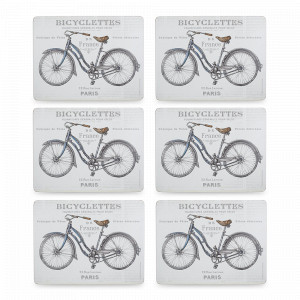Набор из 6-ти подстановочных салфеток Bicycle, 30 х 22,8 см, пробка, декор, CREATIVE TOPS, Великобритания, CREATIVE TOPS (Великобритания)