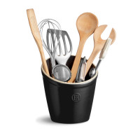 Стакан для кухонных аксессуаров, 14 см, керамика, черный трюфель, серия Natural Chic, EMILE HENRY, Франция_00820220043409997195.jpg