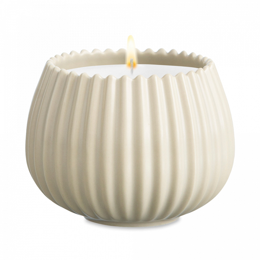 Свеча ароматическая Nutmeg, Leather & Vanilla, 8 см, бежевый, серия Edge, TKANO, Россия