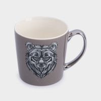 Кружка «Медведь», 500 мл, фарфор, белый, серебристый, серия Graphics, ANNA LAFARG, Китай_00822620048571742657.jpg