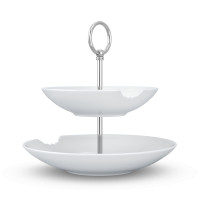 Этажерка двухъярусная, высота: 25 см, материал: фарфор, цвет: белый, серия With bite, TASSEN, Германия