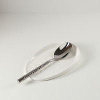 Подставка для ложки, 18 х 11.5 см, фарфор, белый, рельеф, серия English gardens, LIBERTY JONES, Китай_00820690050079549231.jpg