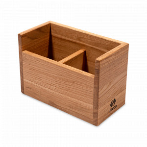 Подставка для кухонных принадлежностей 2-хсекционная, 22 х 11 х 15 см, коричневый, UNECA, Россия, Подставка под столовые приборы